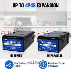 12V 200Ah 280Ah Deep Cycle Lithium Battery LiFePO4 BMS RV Solar Boat Off-grid