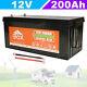 12v 200ah Deep Cycle Lifepo4 Lithium Chargeable Battery 200a Bms For Rv Solar