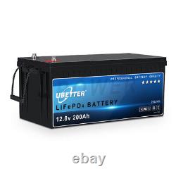 12V 200Ah Deep Cycle Lithium Battery LiFePO4 BMS for RV Solar Boat Off-grid