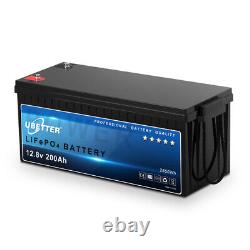 12V 200Ah Deep Cycle Lithium Battery LiFePO4 BMS for RV Solar Boat Off-grid