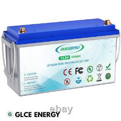 12V 200Ah LiFePO4 Deep Cycle Lithium Battery 2560Wh for RV Camper Off-Grid Solar