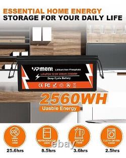 12V 200Ah LiFePO4 Deep Cycle Lithium Battery for RV Camper Off-Grid Solar NEW