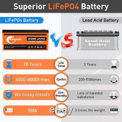 12V 200Ah LiFePO4 Lithium Iron Battery BMS IP65 Solar, Camping, RV Off-Grid Lot
