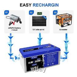 12V 200Ah LiFePO4 Lithium Iron Phosphate Battery For RV Off-grid Trolling Motor