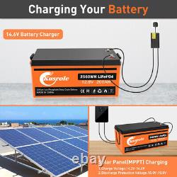 12V 200Ah LiFePO4 Smart Lithium Iron Battery With Built-in Bluetooth IP65 for RV