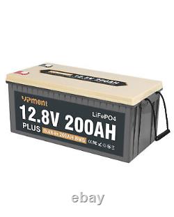 12V 200Ah Lithium Battery Deep Cycle LiFePO4 BMS for Solar RV Off-grid NEW