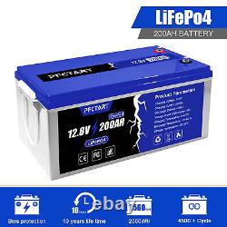 12V 200Ah Lithium Iron Battery LiFePO4 Rechargeable Deep Cycle Home RV Camping