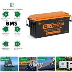 12V 200Ah Lithium Iron Phosphate LiFePO4 Battery Deep Cycle for Solar RV OffGrid