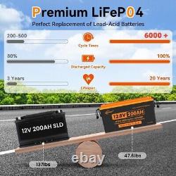 12V 200Ah Lithium Iron Phosphate LiFePO4 Battery Deep Cycle for Solar RV OffGrid