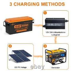 12V 200Ah Lithium Iron Phosphate LiFePO4 Battery Deep Cycle for Solar RV OffGrid