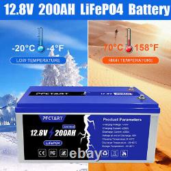 12V 200Ah Lithium Iron Phosphate LiFePO4 Battery Solar Battery Built-in BMS Boat