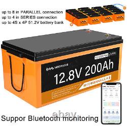 12V 200Ah Smart LiFePO4 Lithium Iron Battery Phosphate With Bluetooth Monitoring