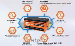 12V 200Ah Smart LiFePO4 Lithium Iron Battery Phosphate With Built-in BT BMS for RV