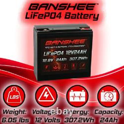 12V 24Ah LiFePO4 Lithium Iron Phosphate Deep Cycle Rechargeable Battery 20Ah