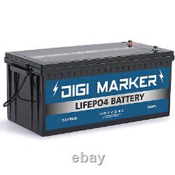 12V 300Ah LiFePO4 Deep Cycle Lithium iron Battery Rechargeable RV Solar Off-Grid