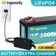 12v 300ah Lifepo4 Lithium Battery 10000 Deep Cycle For Solar Rv Off-grid Camping