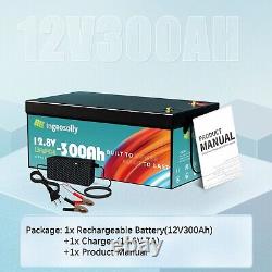 12V 300Ah LiFePO4 Lithium Battery 10000 Deep Cycle for Solar RV Off-grid Camping