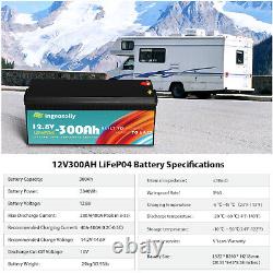 12V 300Ah LiFePO4 Lithium Battery 10000 Deep Cycle for Solar RV Off-grid Camping