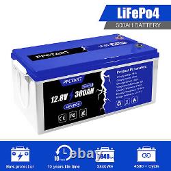 12V 300Ah LiFePO4 Lithium Iron Battery 4500+ Cycles For RV Solar Panel Off-Grid