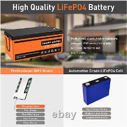 12V 300Ah LiFePO4 Smart Lithium Iron Battery Built-in 200A BMS IP65 For RV Boat