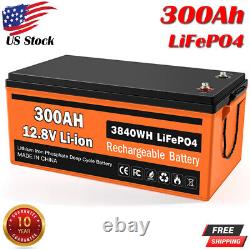 12V 300Ah LiFePO4 Smart Lithium Iron Battery With Built-in BMS IP65 Solar RV Boat