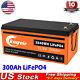 12v 300ah Smart Lifepo4 Lithium Iron Battery Phosphate With Built-in Bt Bms Rv Car