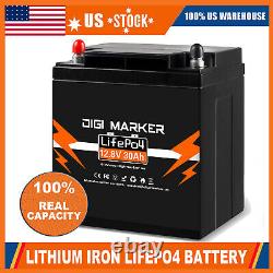 12V 30AH Deep Cycle LiFePO4 Lithium Iron Phosphate Battery Replace AGM Solar BMS