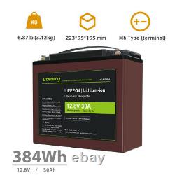 12V 30Ah LiFePO4 Rechargeable Lithium Battery Iron Phosphate BMS Scooter Golf