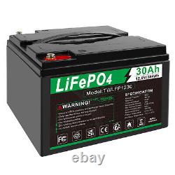 12V 30Ah Lithium-ion Battery LiFePO4 Rechargeable Deep Cycle BMS Solar 4WD RV