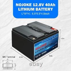 12V 40Ah Lithium Battery LiFePO4 4000+ Deep Cycle BMS for Home RV Off-grid Solar