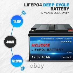 12V 40Ah Lithium Battery LiFePO4 4000+ Deep Cycle BMS for Home RV Off-grid Solar