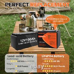 12V 50Ah 100Ah 200Ah Rechargeable LiFePO4 Lithium Battery for RV Off-Grid Solar