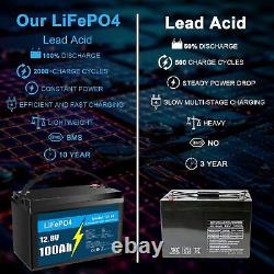 12V 50Ah 100Ah LiFePO4 Lithium Battery with BMS for RV Off-grid Trolling Motor