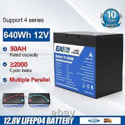 12V 50Ah 100Ah Lithium Battery LiFePO4 Rechargeable 3000+ Deep Cycle BMS Home RV