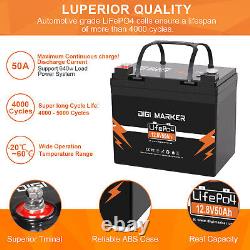 12V 50Ah LiFePO4 Deep Cycle Lithium iron Battery Portable Solar Motorhome air