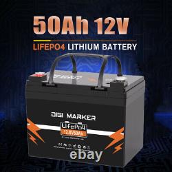 12V 50Ah LiFePO4 Deep Cycle Lithium iron Lightweight Trolling Motor Battery BMS