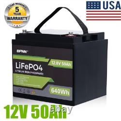 12V 50Ah LiFePO4 Lithium Battery 5000+ Deep Cycle for Solar RV Off-grid System