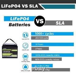 12V 50Ah LiFePO4 Lithium Battery 5000+ Deep Cycle for Solar RV Off-grid System