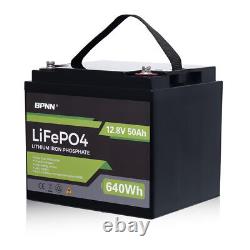 12V 50Ah LiFePO4 Lithium Battery 5000+ Deep Cycle for Solar RV Off-grid System