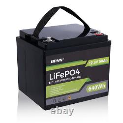 12V 50Ah LiFePO4 Lithium Battery 5000+ Deep Cycle for Solar RV Off-grid System