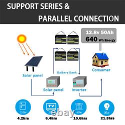 12V 50Ah LiFePO4 Lithium Battery 5000+ Deep Cycle for Solar RV Off-grid System