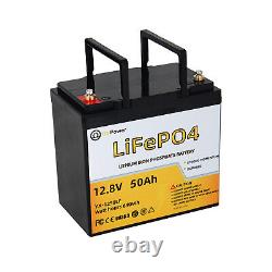12V 50Ah LiFePO4 Lithium Battery Pack for Deep Cycle RV Marine Solar System 100A