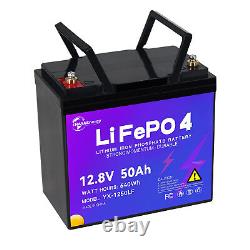 12V 50Ah LiFePO4 Lithium Battery Pack for Deep Cycle RV Solar System 50A BMS