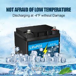 12V 50Ah LiFePO4 Lithium Battery with Charger, for RV Camping Marine Solar