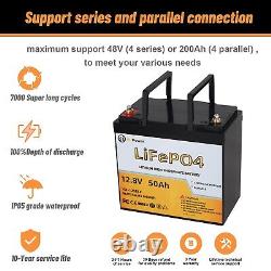 12V 50Ah LiFePO4 Lithium Iron Phosphate Battery Pack for RV Marine Solar System
