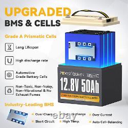 12V 50Ah LiFePO4 Smart Lithium Iron Battery WithBMS IP65 For Solar RV