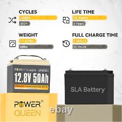 12V 50Ah LiFePO4 Smart Lithium Iron Battery WithBMS IP65 For Solar RV