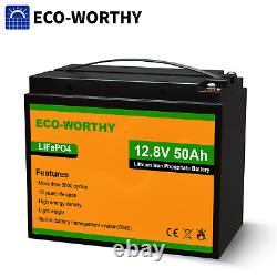 12V 50Ah Lithium Battery LiFePO4 Rechargeable 3000+ Deep Cycle BMS Solar RV