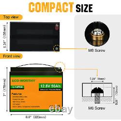 12V 50Ah Lithium Battery LiFePO4 Rechargeable 3000+ Deep Cycle BMS Solar RV