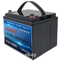 12V 50Ah Lithium Battery LiFePO4 Rechargeable 4000+ Deep Cycle BMS for Home RV